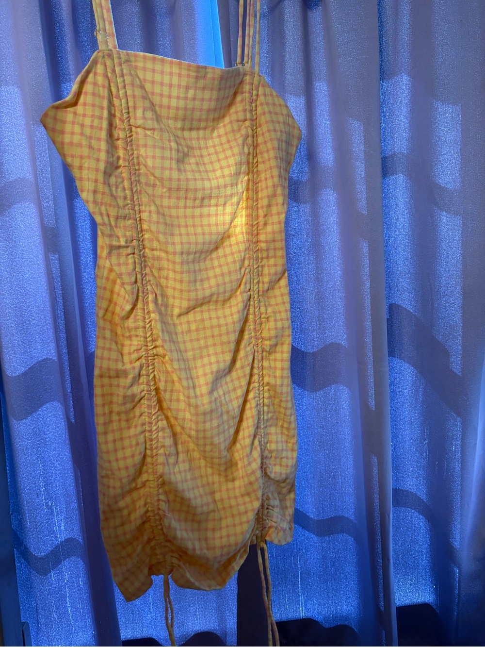 wild fable Yellow and Pink Gingham Midi Dress